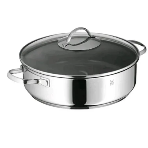 Chảo Lẩu Chống Dính WMF 28cm 2in1 Có Nắp Kính - Đồ Gia Dụng Nhà Bếp Sang Trọng, Chất Liệu Thép Không Gỉ, Công Nghệ TransTherm