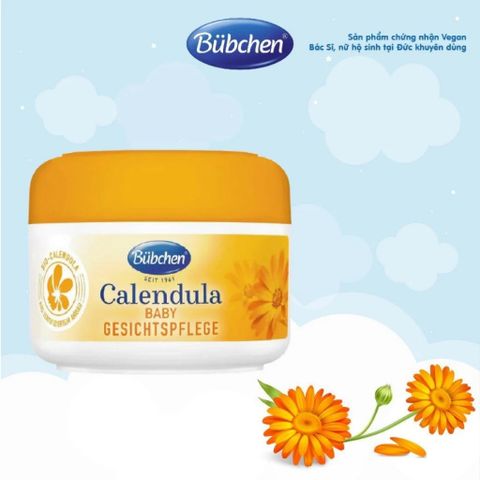 Kem Dưỡng Da Mặt Hữu Cơ Bübchen Calendula 75ml - Chăm Sóc Da Mặt An Toàn Cho Trẻ Sơ Sinh, Giảm Kích Ứng, Dưỡng Ẩm Mềm Mại
