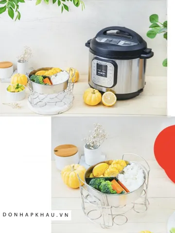 Khuôn Bánh Instant Pot 2 Tầng 3 Ngăn Có Nắp Đậy - Đồ Gia Dụng Đa Năng Cho Bếp Thông Minh, Tiết Kiệm Thời Gian Nấu Nướng