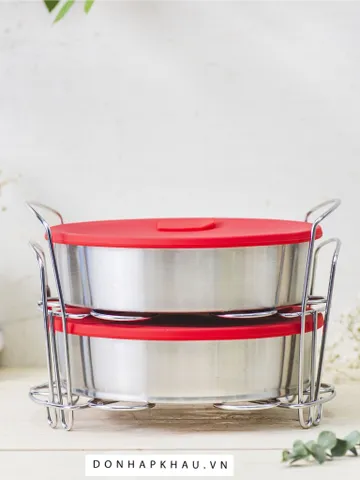 Khuôn Bánh Instant Pot 2 Tầng 3 Ngăn Có Nắp Đậy - Đồ Gia Dụng Đa Năng Cho Bếp Thông Minh, Tiết Kiệm Thời Gian Nấu Nướng