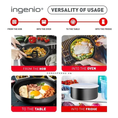 Bộ nồi chảo Tefal Ingenio Resource 6 món 26+26+18cm - L7819022 (chung tay cầm)