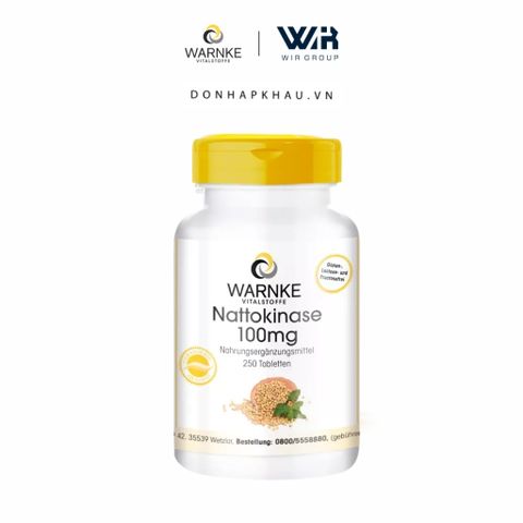 Viên Uống Chống Đột Quỵ Warnke Nattokinase 100mg - Sản phẩm phòng ngừa tai biến mạch máu não, 250 Viên Hỗ Trợ Tim Mạch, Hữu Cơ, Đức