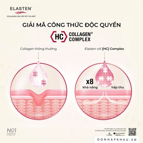 Collagen Elasten Hộp 28 ống x 25ml - Thức Uống Đẹp Da, Chống Lão Hóa, Tóc Khỏe Mạnh - Xuất Xứ Đức, Hiệu Quả Cao