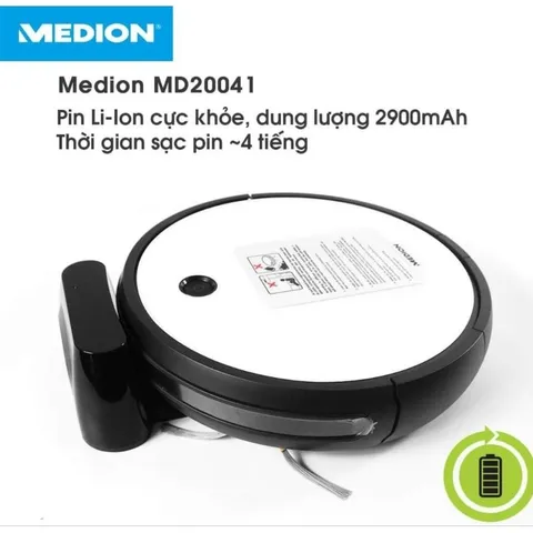 Robot Lau Nhà, Hút Bụi Medion MD20041 Intelligent 2in1 Cleaning With Extra Power
