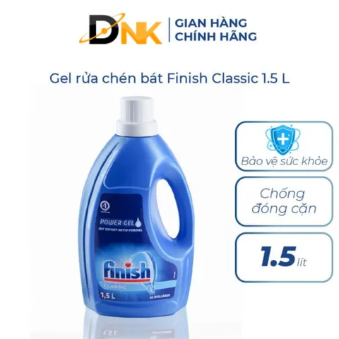 Gel Rửa Bát Finish Classic 1.5L – Làm Sạch Mạnh, Không Cần Tráng Trước