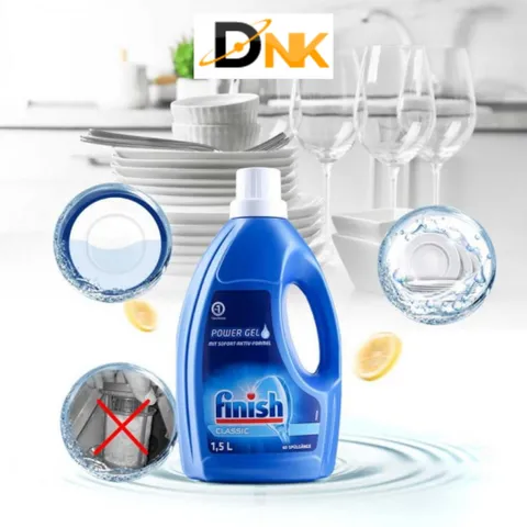 Gel Rửa Bát Finish Classic 1.5L – Làm Sạch Mạnh, Không Cần Tráng Trước