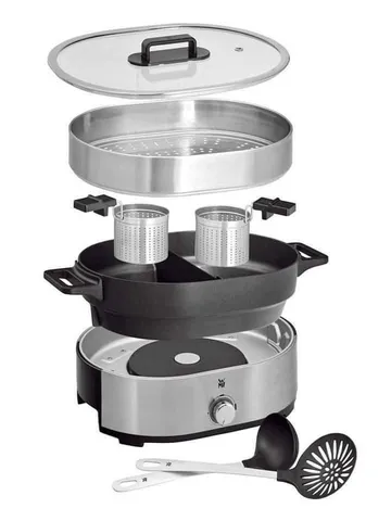 Nồi Lẩu Hấp Điện 2 Trong 1 WMF Lono Hot Pot & Steam - Chất Lượng Đức, Đa Chức Năng Nấu Các Món Á Độc Đáo Tại Nhà