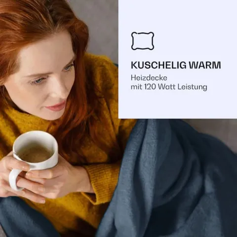 Chăn Sưởi Điện Klarstein Dr.Watson XL - Chất Liệu Mềm Mại, Thiết Kế Sang Trọng, 3 Mức Nhiệt Độ, An Toàn, Tiết Kiệm Năng Lượng