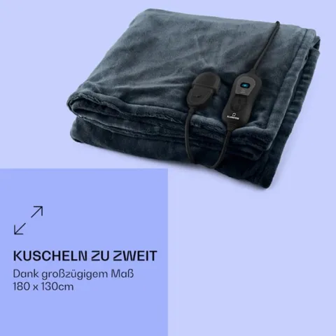 Chăn Sưởi Điện Klarstein Dr.Watson XL - Chất Liệu Mềm Mại, Thiết Kế Sang Trọng, 3 Mức Nhiệt Độ, An Toàn, Tiết Kiệm Năng Lượng