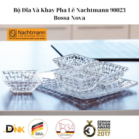 Bộ Đĩa Pha Lê Nachtmann Bossa Nova 90023 5 Món - Sang Trọng, Tinh Tế, Chính Hãng Đức - Dụng Cụ Bày Món và Quà Tặng Cao Cấp