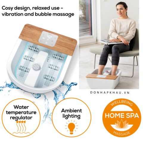 Bồn Massage Ngâm Chân Beurer FB 65 Foot Spa - Thiết Bị Chăm Sóc Sức Khỏe Chân Tại Nhà Với Chương Trình Massage Đa Dạng, Hệ Thống Sưởi Ấm Hiện Đại