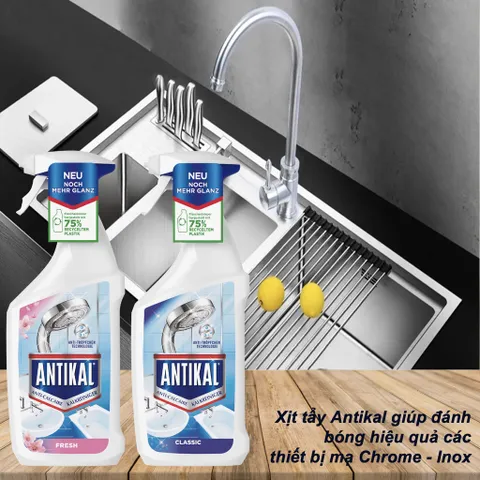 Chai Xịt Vệ Sinh Chống Ăn Mòn Inox Antikal - Tẩy Cặn Canxi Vòi Rửa, Vòi Sen Đức, An Toàn Dễ Sử Dụng