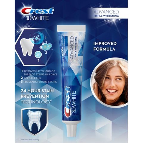 Kem đánh răng CREST 3D White Advanced Triple Whitening