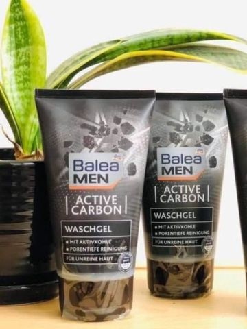 Gel Rửa Mặt Balea MEN Active Carbon - Làm Sạch Sâu Da Mụn, Kiểm Soát Bóng Nhớt, An Toàn, Công Thức Than Hoạt Tính Cho Nam