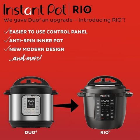 Nồi áp suất điện Instant Pot RIO 7 trong 1 - Nấu nhanh, an toàn cho gia đình 4-6 người, ứng dụng công thức nấu ăn miễn phí