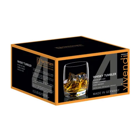 Set 4 Cốc Ngắn Nachtmann Vivendi Premium Đức - Cốc Thủy Tinh Pha Lê Cao Cấp 330ml, Ly Rượu Whisky Sang Trọng, Thiết Kế Bauhaus
