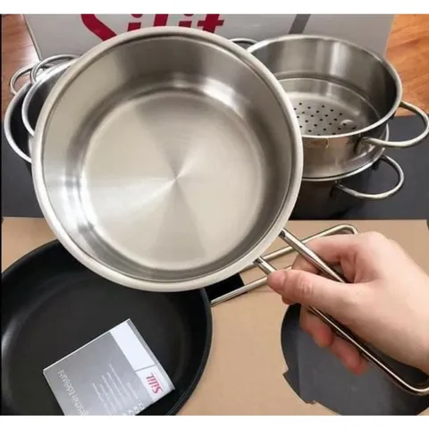 Bộ Nồi Silit Diamant 7 Món - Inox Không Gỉ Cao Cấp, Hấp Thụ Nhiệt Nhanh, Phù Hợp Mọi Loại Bếp, Nội Địa Đức, Chất Lượng Tốt