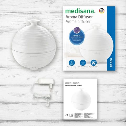Máy Khuếch Tán Tinh Dầu Medisana AD 620 60082 - Công Nghệ Siêu Âm và Ánh Sáng Đa Dạng Tạo Không Gian Thư Giãn Tại Nhà