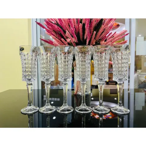 Bộ 6 Ly Vang Bohemia Diamond Kim Cương 200ml - Pha Lê Cao Cấp, Chịu Nhiệt, Thiết Kế Sang Trọng cho Tiệc Tùng và Dùng Hàng Ngày
