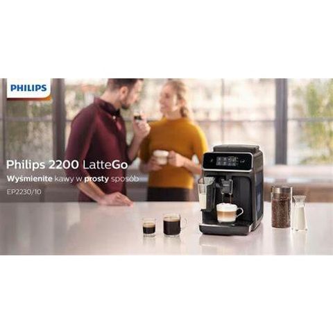 Máy Pha Cà Phê Tự Động Philips EP2230/10 - Thiết Kế Sang Trọng, Hệ Thống LatteGo, Pha Espresso và Cappuccino Dễ Dàng