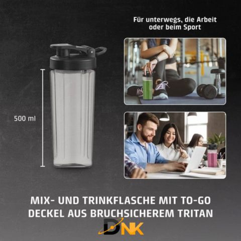 Máy Xay Sinh Tố Không Dây CASO Click & Blend 240W - Thiết Kế Nhỏ Gọn, Tiện Lợi, Dùng Ở Mọi Nơi, Bình Tritan 500ml An Toàn