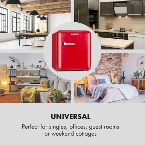 Tủ Lạnh Mini Retro Klarstein Audrey 48L - Thiết Kế Cổ Điển, Tiết Kiệm Năng Lượng A+, Thích Hợp Cho Không Gian Nhỏ, Bảo Hành 12 Tháng