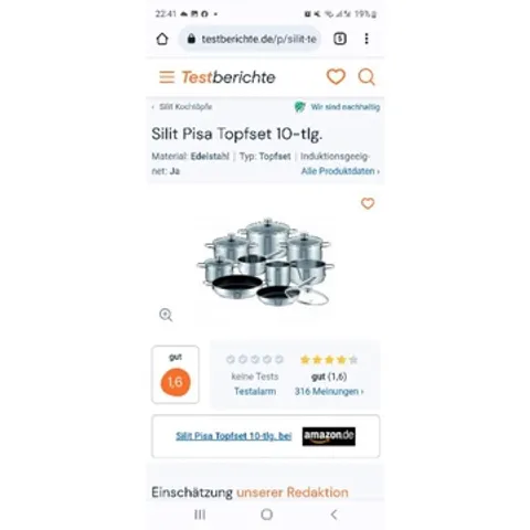 Bộ nồi và chảo 10 món Silit Pisa (Hàng NỘI ĐỊA ĐỨC)