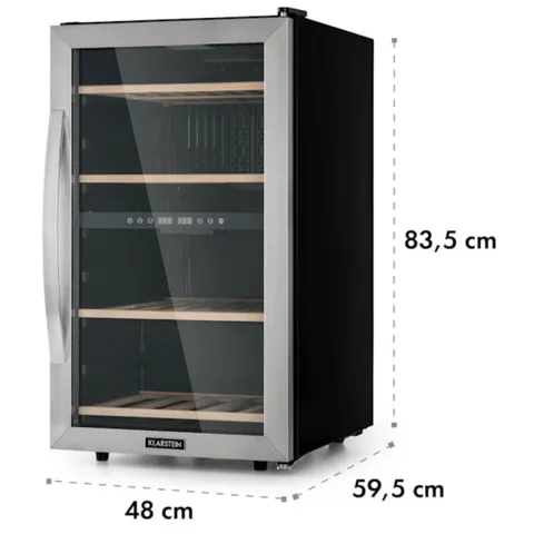 Tủ Đựng Rượu Vang Klarstein Vinamour 45D, Silver, 118 Lít, 45 Chai - CAM KẾT HÀNG NHẬP KHẨU CHÍNH HÃNG