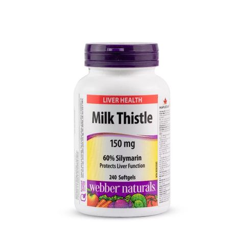 Viên Uống Hỗ Trợ Gan Webber Naturals Milk Thistle 150mg (240 viên) - Thải Độc và Bảo Vệ Sức Khỏe Gan Tối Ưu