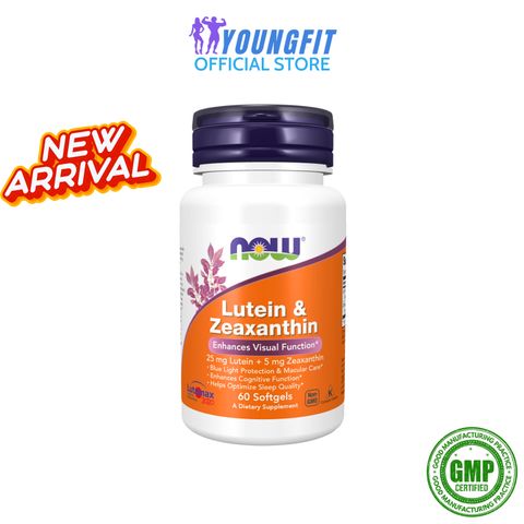 Viên Uống Lutein Zeaxanthin NOW 60 Viên - Bổ Mắt, Tăng Cường Nhận Thức, Hỗ Trợ Giấc Ngủ Từ Mỹ - YoungFit