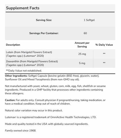 Viên Uống Lutein Zeaxanthin NOW 60 Viên - Bổ Mắt, Tăng Cường Nhận Thức, Hỗ Trợ Giấc Ngủ Từ Mỹ - YoungFit