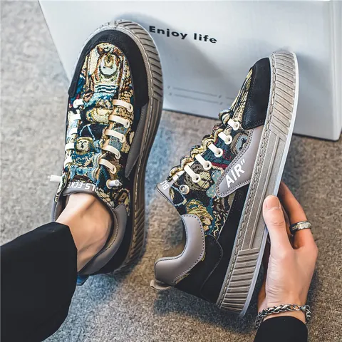 Giày Sneaker Nam Vải Dệt Cao Cấp H98 - Thời Trang Thể Thao Năng Động, Dễ Phối Đồ, Chất Liệu Bền Đẹp, Size 39-44