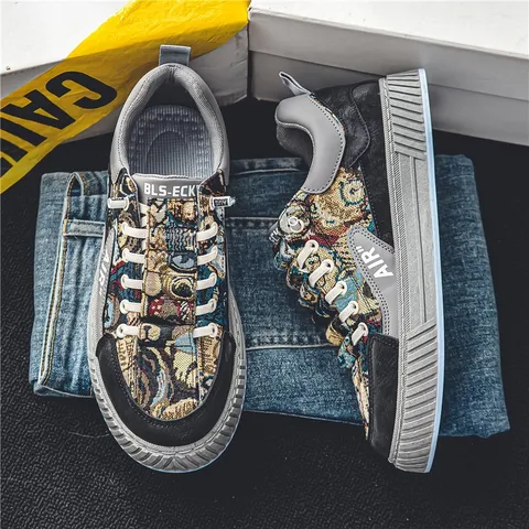 Giày Sneaker Nam Vải Dệt Cao Cấp H98 - Thời Trang Thể Thao Năng Động, Dễ Phối Đồ, Chất Liệu Bền Đẹp, Size 39-44