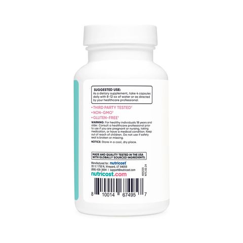 Viên Uống Myo D-Chiro Inositol Nutricost - Hỗ Trợ Cân Bằng Nội Tiết Tố và Sức Khỏe Tâm Thần (Hộp 120 Viên)
