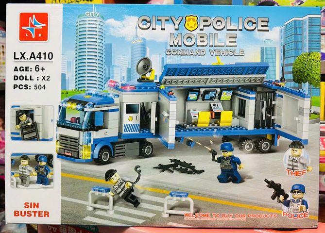 Đồ Chơi Lắp Ráp Xe Ô Tô Trụ Sở Di Động City Police Mobile LX.A410 - Phát Triển Tư Duy Cho Trẻ Em