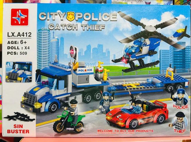 Đồ Chơi Lắp Ráp LX.A412 CITY POLICE - 509 Mảnh Ghép Thú Vị Cho Trẻ Em Từ 6 Tuổi - Khơi Gợi Sáng Tạo và Kỹ Năng Vận Động