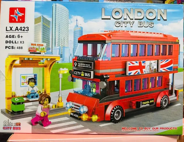 Đồ Chơi Lắp Ráp Mô Hình Xe Ô Tô Bus 2 Tầng LX.A423 London City Bus - Bộ 488 Mảnh Ghép Giáo Dục Cho Trẻ Từ 6 Tuổi Trở Lên