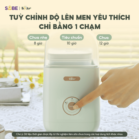 Máy làm sữa chua Bear SB-SC12C 1L - Thiết kế nhỏ gọn, 3 chế độ ủ thông minh, làm sữa chua tươi ngon tại nhà dễ dàng.