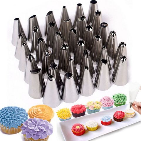 Bộ 6 Đuôi Bắt Bông Kem Inox - Dụng Cụ Làm Bánh Kem Chuyên Nghiệp - Sản Phẩm Nhập Khẩu Chất Lượng Cao