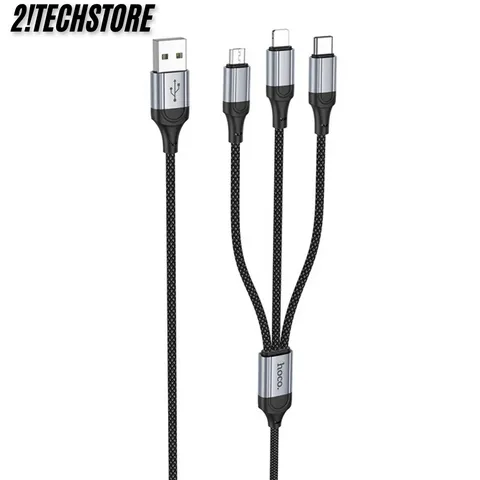 Cáp sạc 3 đầu đa năng Hoco X102 3in1 Phù Hợp với mọi dòng điện thoại