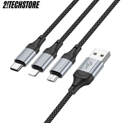 Cáp sạc 3 đầu đa năng Hoco X102 3in1 Phù Hợp với mọi dòng điện thoại