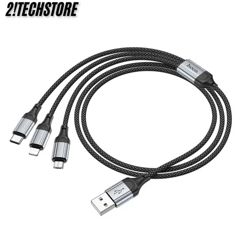 Cáp sạc 3 đầu đa năng Hoco X102 3in1 Phù Hợp với mọi dòng điện thoại