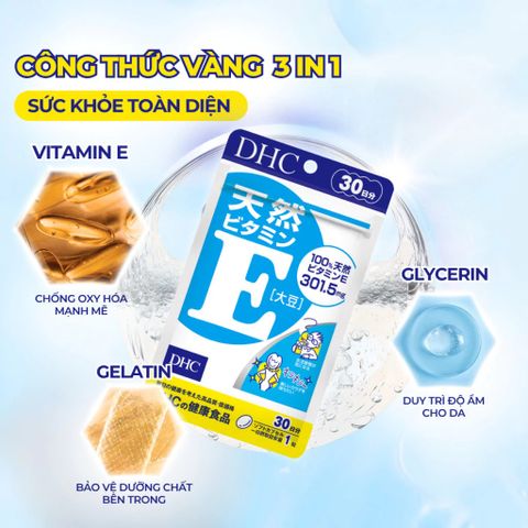 [Nhập khẩu] Viên Uống Vitamin E DHC Nhật Bản (30 Viên/ 30 Ngày)