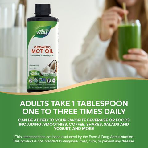Dầu MCT Oil hữu cơ Organic Nature’s Way 480ml [Hàng Mỹ]