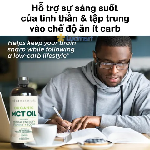 Dầu MCT hữu cơ Organic MCT Oil Viva Naturals [Hàng Mỹ]