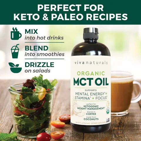 Dầu MCT hữu cơ Organic MCT Oil Viva Naturals [Hàng Mỹ]