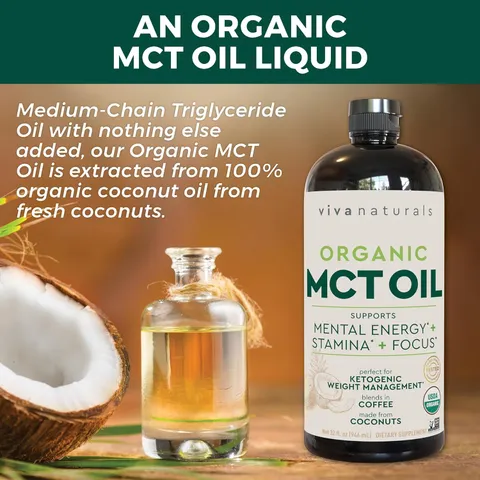 Dầu MCT hữu cơ Organic MCT Oil Viva Naturals [Hàng Mỹ]