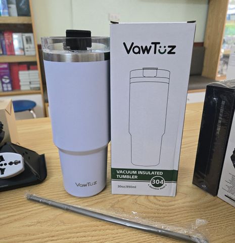Bình Giữ Nhiệt VawTuz 30oz Inox 304 Cao Cấp – Giữ Nóng Lạnh Tối Ưu, Dung Tích Lớn 890ml, Phụ Kiện Tiện Lợi Ống Hút