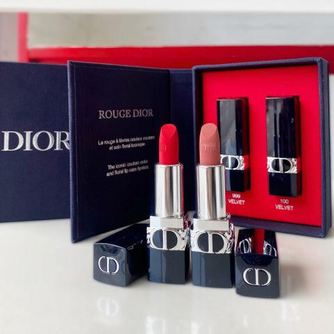 Sét son Dior mini quyến rũ màu 999 đỏ và 100 nude - Bộ sản phẩm trang điểm hoàn hảo cho mọi dịp từ thương hiệu Dior