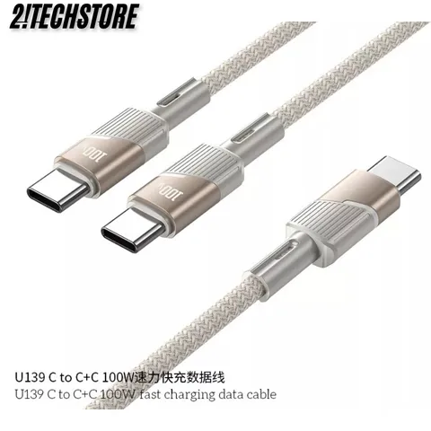 Cáp sạc Type-C Hoco U139 100W sạc nhanh 2in1 Type C To Type C + LN